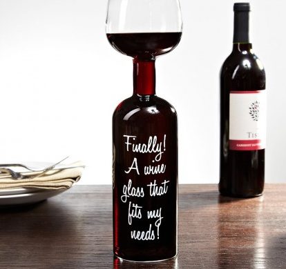 Here's a <a href="http://www.homewetbar.com/giant-wine-bottle-wine-glass-p-3348.html?osCsid=231550bb5910d0a4bb9cb284365d6b0d" target="_blank">wine glass</a> for those of us who are done lying to ourselves.