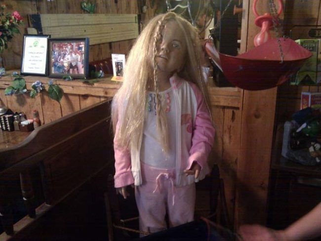 Redditor <a href="https://www.reddit.com/user/delola3100" target="_blank">delola3100</a> posted this picture of a doll that she found inside a local eatery with the following caption: "Found her inside of a diner in Sacramento...pure nightmare fuel."