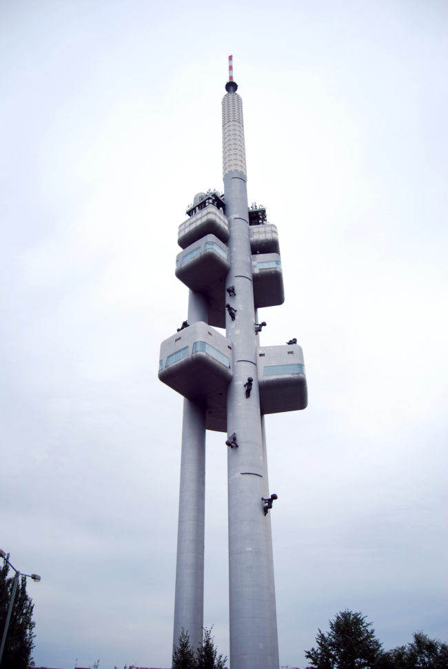 This radio tower is guarded by giant babies!