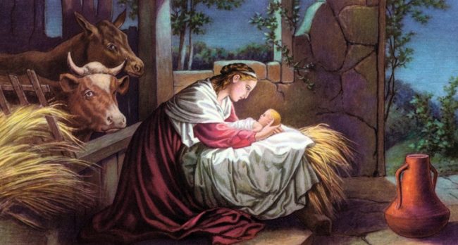 Jesus was born in a stable.