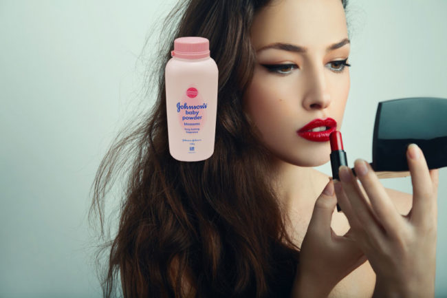 Skip the pricey makeup finisher and lock in your look by lightly dusting your face with baby powder.