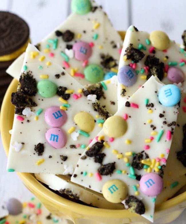 Oreo bark is even tastier when you add leftover Easter candy.