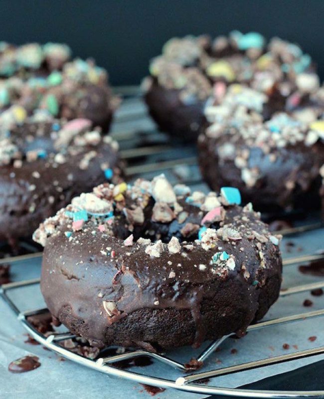 Add crushed up candy to donuts (or make your own). Mmmm.