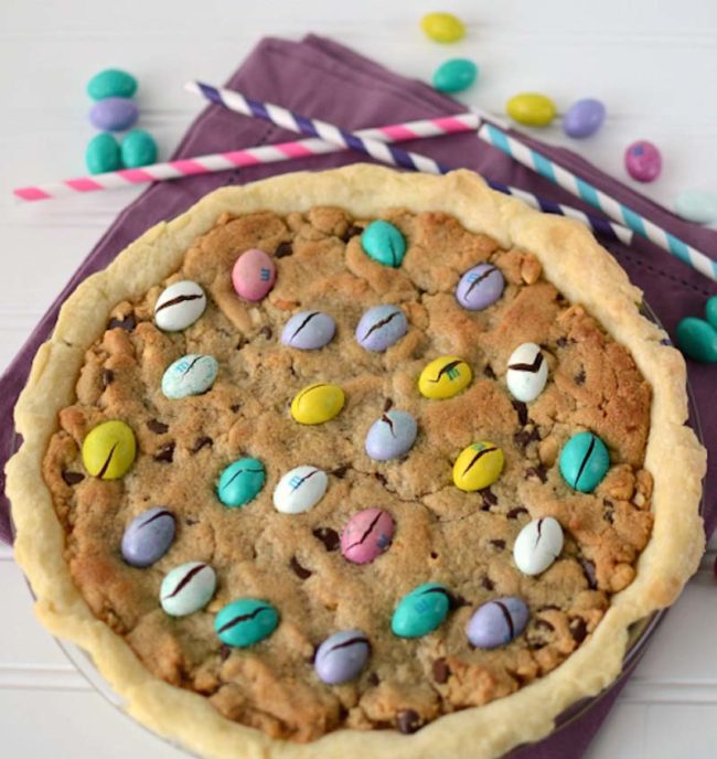 This is a cookie pie. It has candy in it. It is delicious.