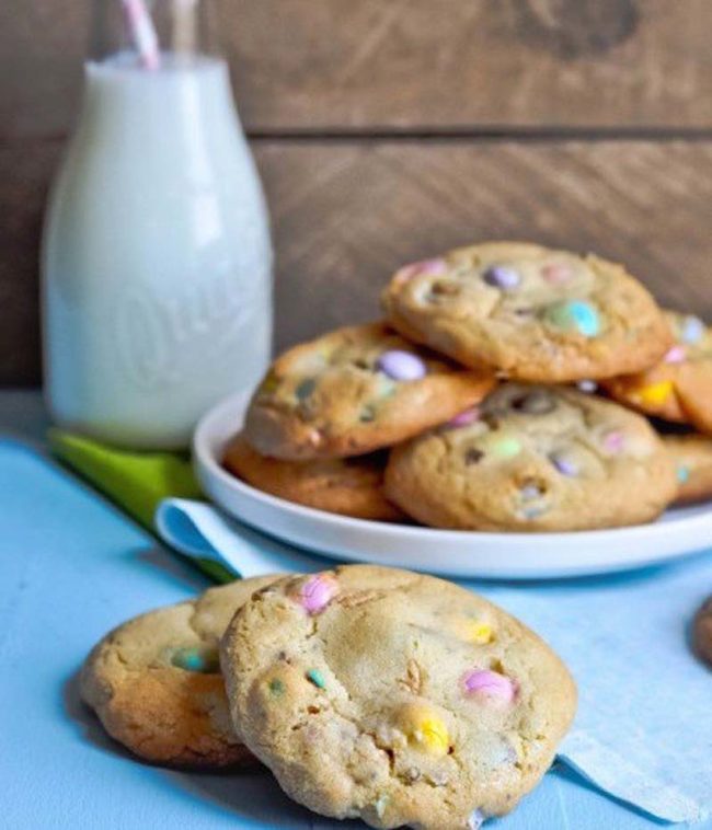 Instead of chocolate chips, use extra candy in these standard cookies.