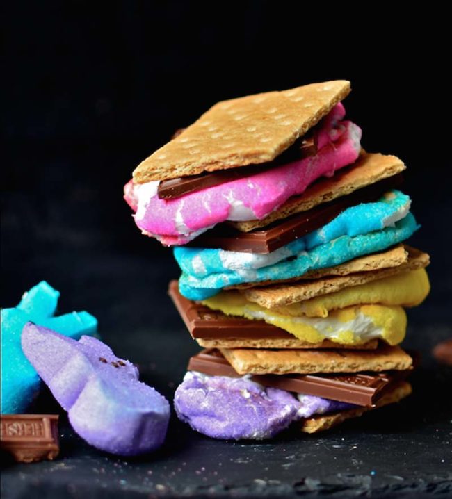 Peeps s'mores. They're bright, they're delicious, and they're s'mores.