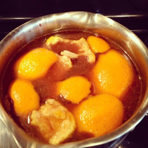 Want to make your home smell super fresh? Simmer orange peels in some water along with any other desired ingredients.