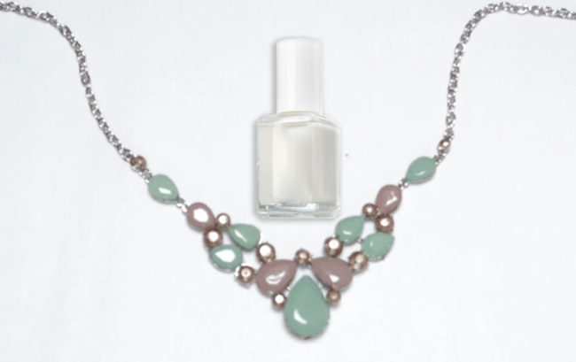 Give an old necklace a new look by painting over the stones with a new hue.