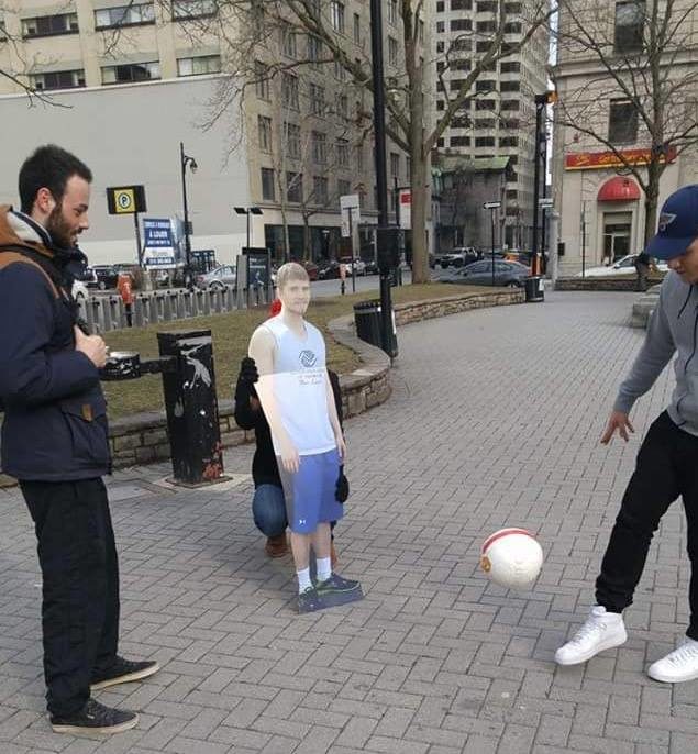 Who knew cardboard cutouts loved playing soccer?