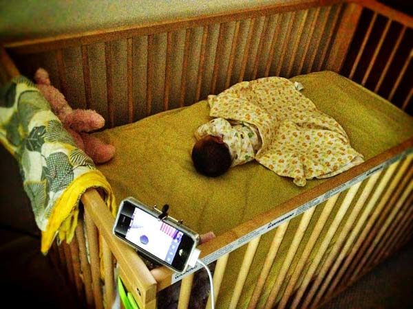 Use an old phone to make a monitor for your baby's crib.
