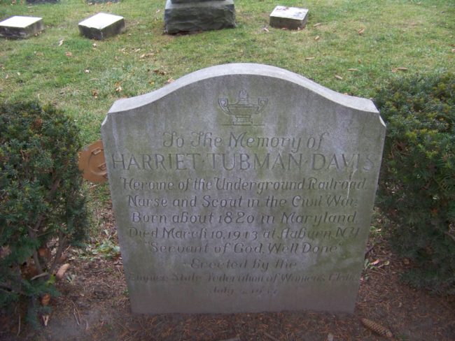 When Harriet Tubman died in 1913 of pneumonia, she was buried in Fort Hill Cemetery in Auburn, NY, and was awarded military honors.