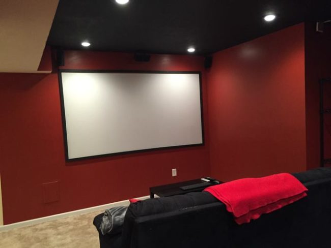 AtTheLeftThere made his own 105-inch screen out of projection cloth and pieces of pine for the frame.