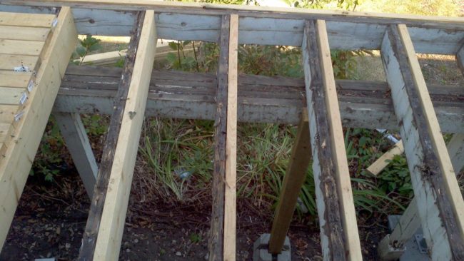 He just used the boards from the old deck. Did he run out of wood or something?