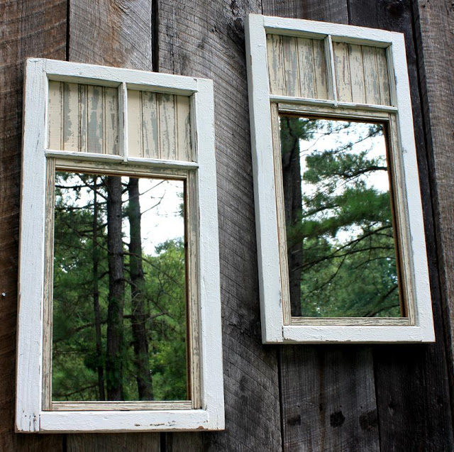 Mirrors not only make your backyard seem bigger, they're also a beautiful touch.