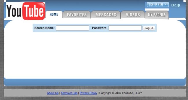 YouTube had a very different interface back in the day.