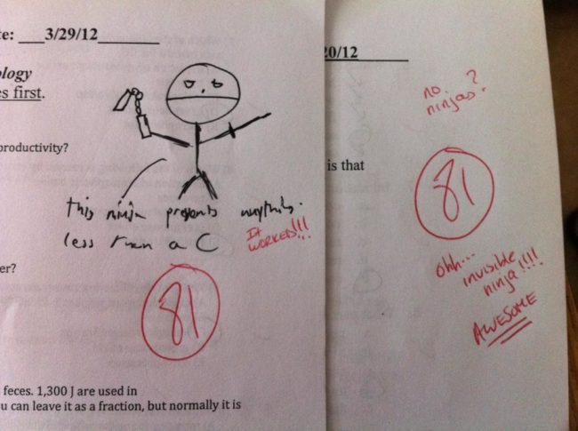 At least this teacher plays along.