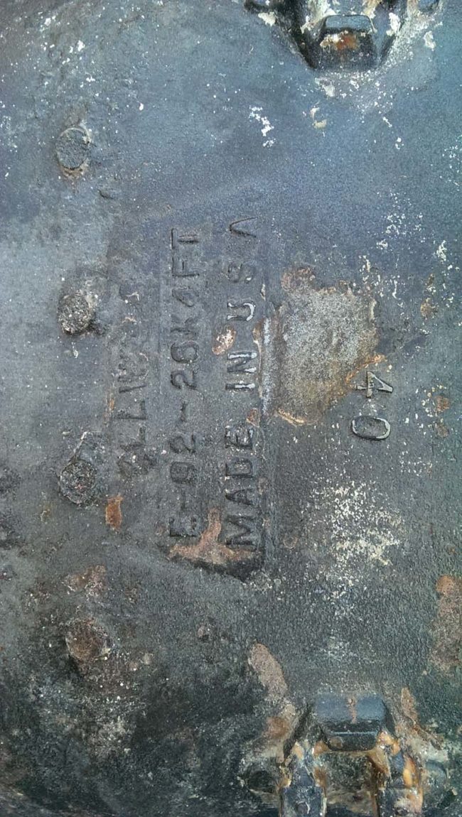 Original tub markings (with "Made in the USA" the only legible section).