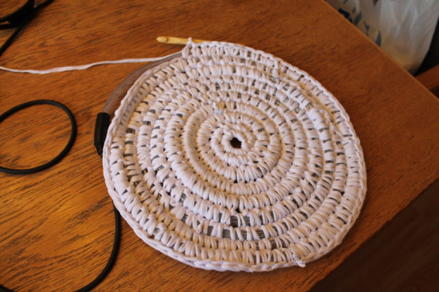 Crochet in the same pattern until your rug is the desired size (or until you run out of lights).