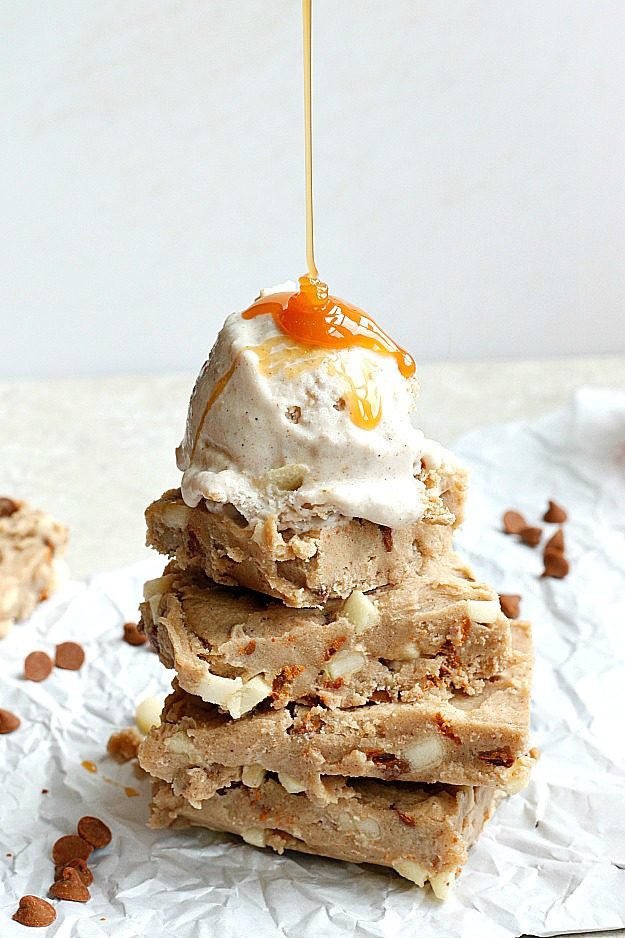 Take things up a serious adult notch with these <a href="http://www.thebellevieblog.com/caramel-apple-cookie-dough-bars/" target="_blank">caramel apple cookie dough bars</a>.