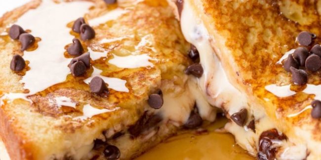 And finally...dessert breakfast, anyone? <a href="http://www.delish.com/cooking/recipe-ideas/recipes/a45761/cookie-dough-stuffed-french-toast/" target="_blank">Cookie dough-stuffed French toast</a> for all!