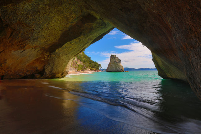 A visit to Cathedral Cove is a religious experience.