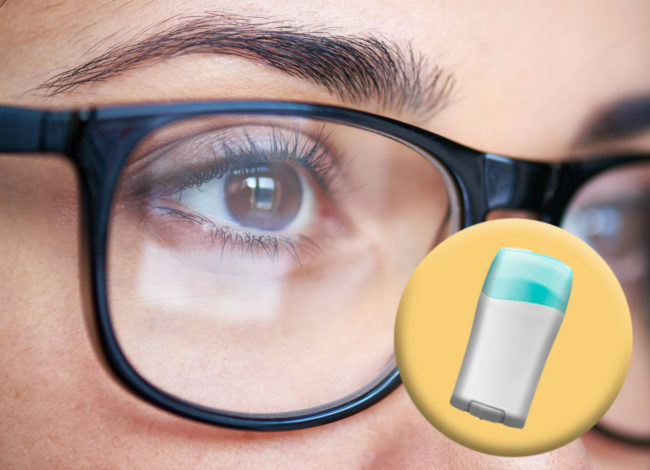 When your glasses start migrating south in the summer heat, rub some deodorant on the bridge of your nose to cut down on sweat and slippage.