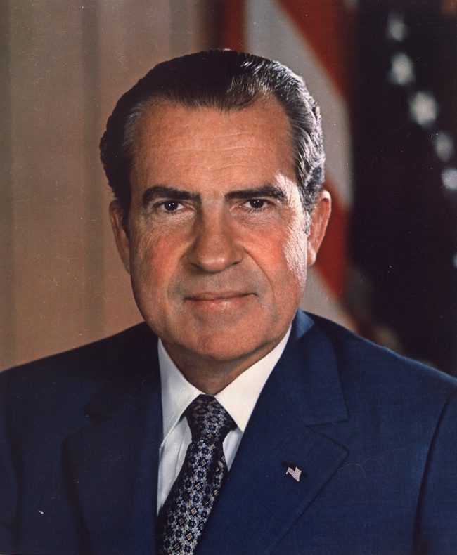 1974: President Nixon resigns.