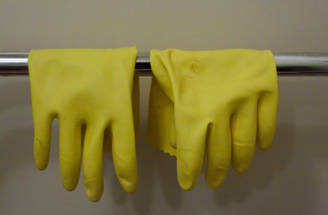 Wear rubber gloves.