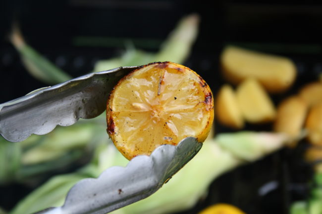 Grill citrus fruits for a few minutes to up the favor factor. They're great for squeezing over the fish that you definitely didn't mess up and get stuck to the grill!