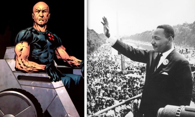 Professor Xavier: Martin Luther King Jr. (but modeled physically after actor Yul Brynner)
