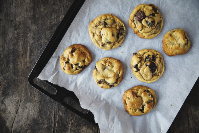 For chewy cookies, replace the full measurement of butter with equal parts butter and shortening.