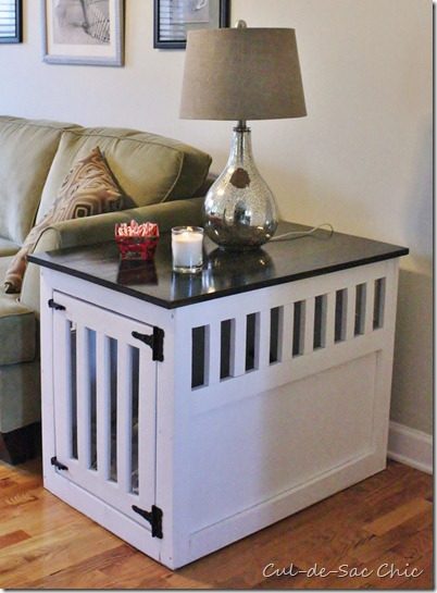 <a href="http://www.ana-white.com/2010/10/large-wood-pet-kennel-end-table" target="_blank">Build</a> a dog crate that doubles as an end table!