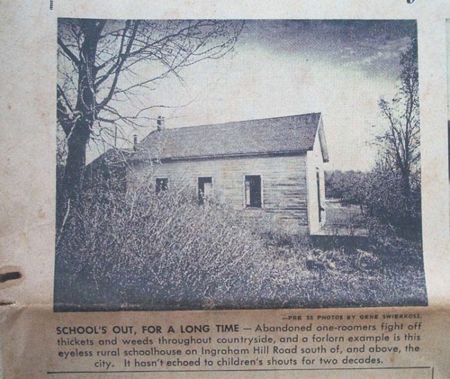 According to local legend, a teacher in the late 1800s went crazy and tried to burn down the school house with all of the children locked inside.