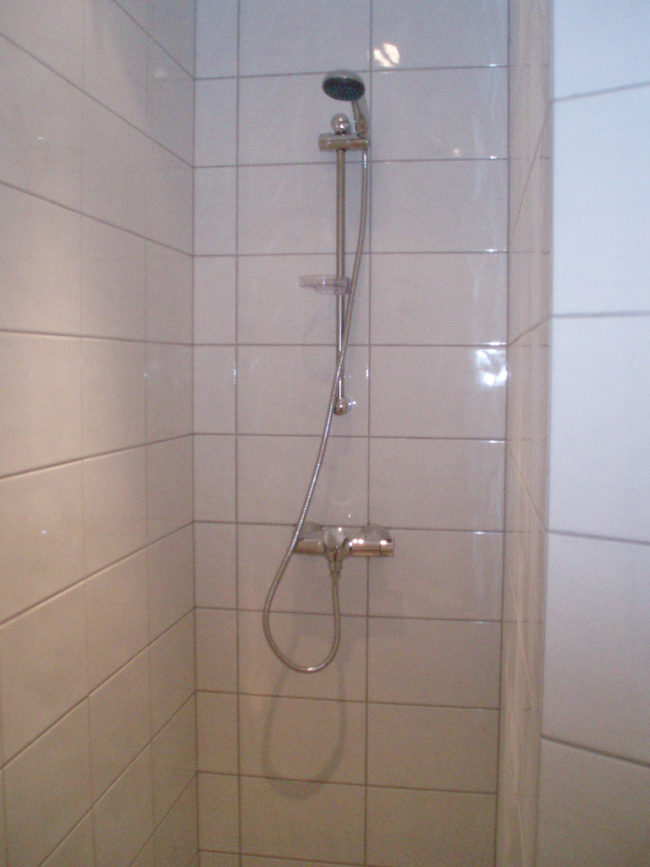 Spray down your shower after every use with some hydrogen peroxide. It'll disinfect and keep your grout white.