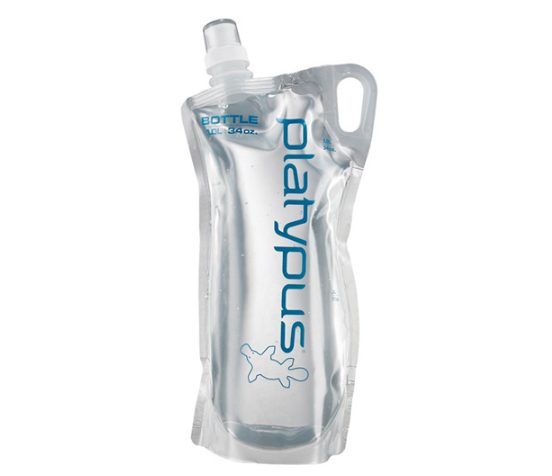 The <a href="http://www.amazon.com/Platypus-PlusBottle-Liter-Push-Pull-Cap/dp/B001VNXWPK/ref=?&amp;tag=sherbent-20" target="_blank">Platypus PlusBottle</a> is a reusable water bottle that can be folded up when it's empty to help adventurers save a few bucks and travel lightly.