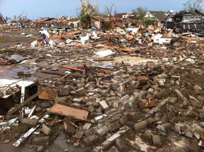During those 47 minutes, the tornado carved a 17-mile path through a densely populated part of Moore.