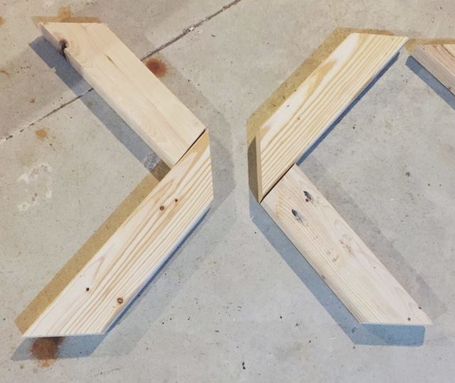 These pieces made up the sides of the X-frame base. 