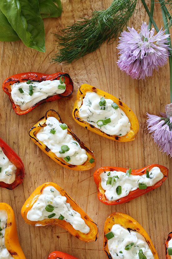 Stuff <em>anything</em> with <a href="http://www.skinnytaste.com/grilled-rainbow-peppers-with-herb-cream/" target="_blank">herbed cream</a> and I'm there.