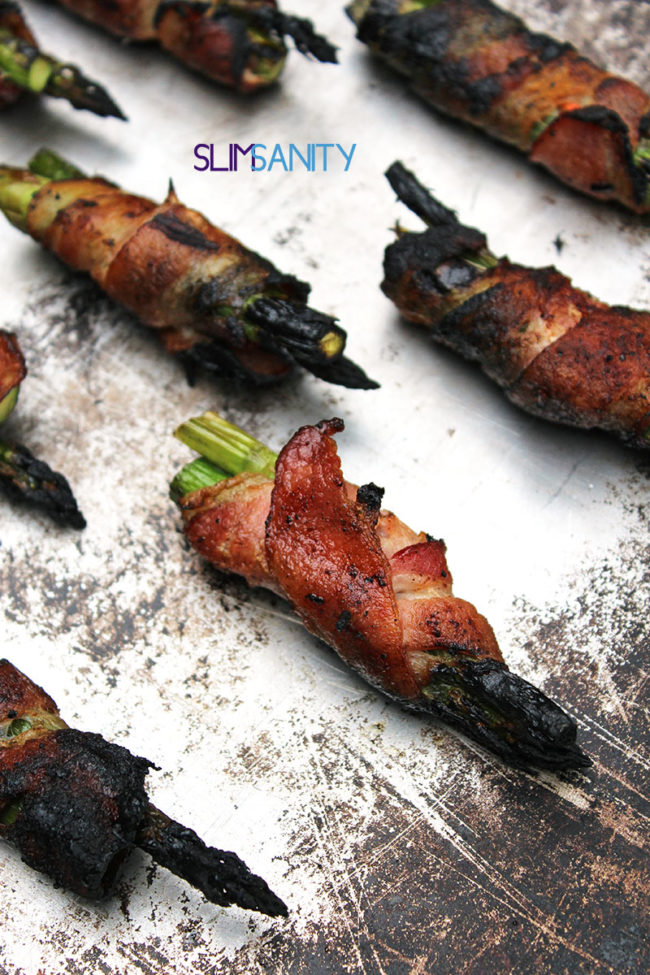 Ah yes, here's the perfect combo: <a href="http://slimsanity.com/grilled-bacon-wrapped-asparagus/" target="_blank">bacon and asparagus</a>!