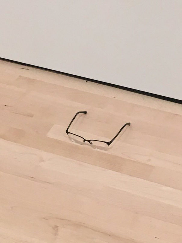 They put a pair of glasses on the floor to see what would happen. Let's just say that what they saw will really satisfy anyone who hates pretentiousness.