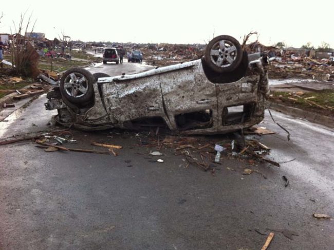 Around 2:45 p.m. on May 20, 2013, the massive tornado touched down near Moore.