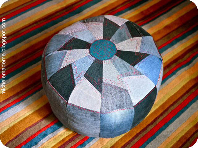 Got a bunch of jeans? Turn them into a <a href="http://www.michelemademe.com/2011/09/drop-dead-denim-one-tough-pouf.html" target="_blank">comfy poof</a>!