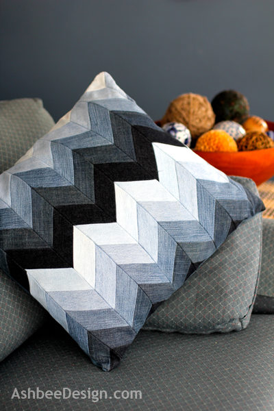 Throw this <a href="http://www.ashbeedesign.com/2013/02/chevron-pillow-from-beloved-old-jeans.html" target="_blank">chevron pillow</a> onto just about any piece of furniture for a fresh upgrade.