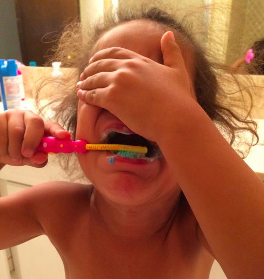 She had to brush her teeth.