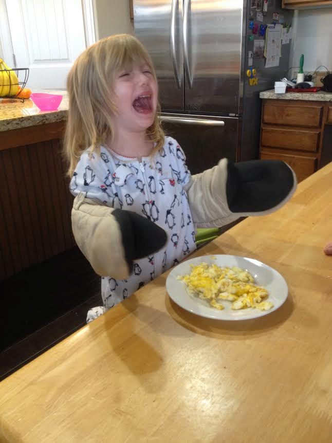 She kept dropping her fork.