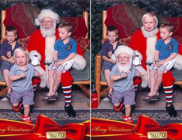 Sitting on Santa's lap is already scary enough.