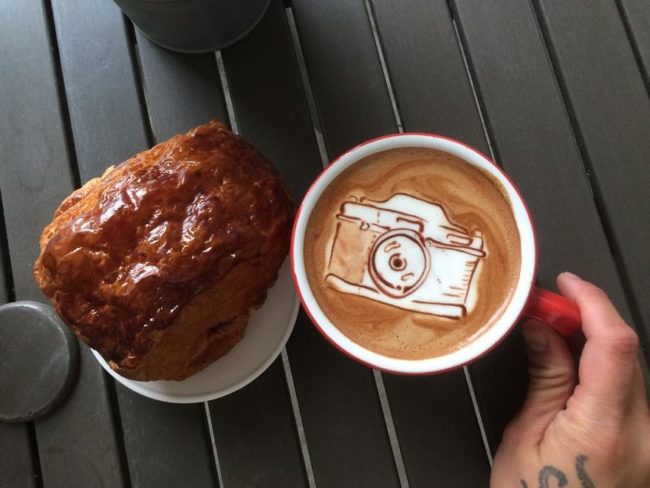 In her words, "You need a marriage of the perfect espresso and microfoam in order to get the right contrast and bring out the little details."