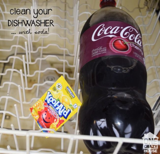 Dirty dishwasher? That's not cute. <a href="http://www.onecrazyhouse.com/how-to-clean-a-dishwasher/" target="_blank">Clean it</a> with soda and Kool-Aid mix. You read that correctly.