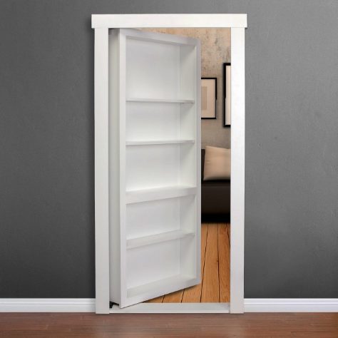 Create a secret room by trading in your door for a hinged bookshelf.