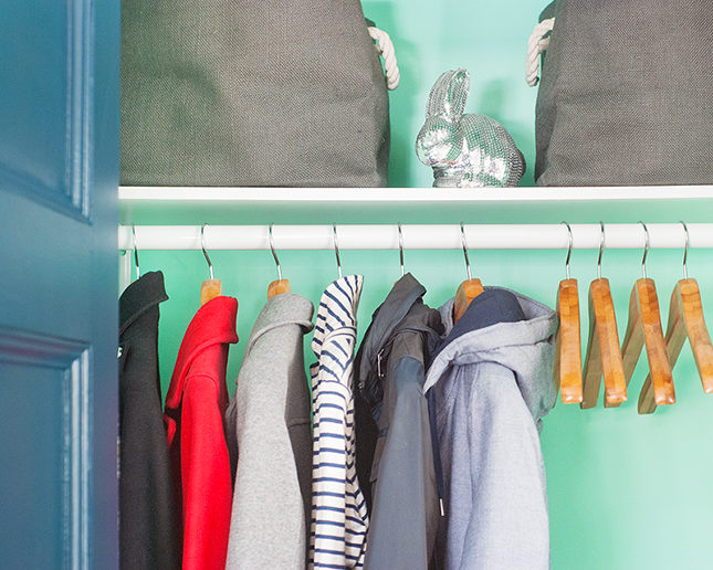 Unexpected pops of color are always a hit, so have some fun and paint the inside of your closet.